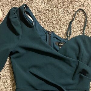 Lulu's Teal One-Shoulder Dress